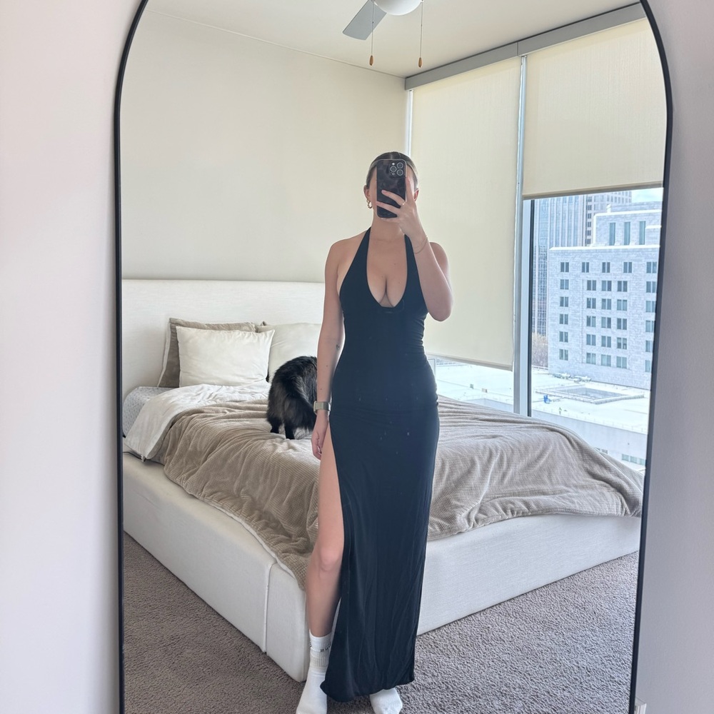 Oh Polly Black Halter Dress